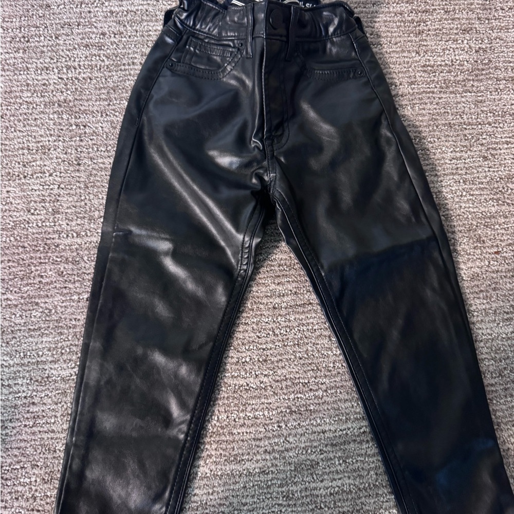 High-Waisted Black Faux Leather Pants